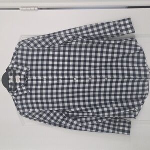 Classic Navy And White, Checked, 100% Cotton Button Down Shirt By J. Crew